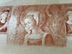 Schilderijtje afbeelding Maria op zijde bedrukt. 29x18 cm, Ophalen of Verzenden