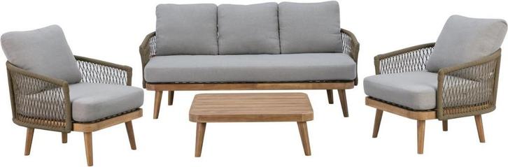 Loungeset rope-aluminium compleet trendy 4 delig, Tuin en Terras, Tuinsets en Loungesets, Nieuw, Loungeset, Aluminium, 5 zitplaatsen