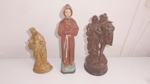 Beeld, 3 antieke oa van brons, prachtige exemplaren E, Antiek en Kunst, Antiek | Koper en Brons, Brons, Ophalen of Verzenden