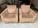 2 fauteuils beige stof merk Montel, Ophalen, Gebruikt, 75 tot 100 cm, Stof