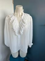 Zara witte doorschijnende blouse franjes plisse l, Maat 42/44 (L), Ophalen of Verzenden, Zo goed als nieuw, X