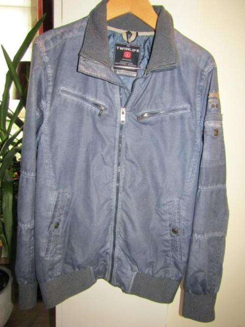 F073 TWINLIFE mt M jack donkerblauw dyed effect used look, Kleding | Heren, Jassen | Zomer, Zo goed als nieuw, Maat 48/50 (M)