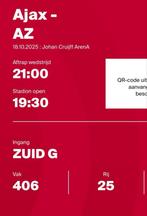 Ajax - Az 18-10, Tickets en Kaartjes, Eén persoon, Oktober