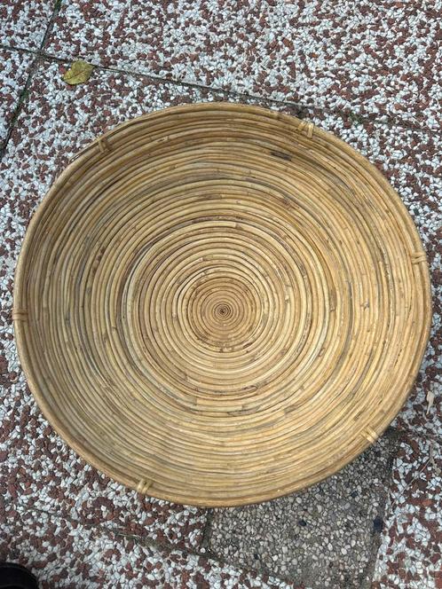 Rieten Mand - Ronde Vorm, Huis en Inrichting, Woonaccessoires | Schalen en Manden, Gebruikt, Mand, Rond, Riet, Ophalen