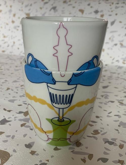 Fair Trade Original Design Mokken - Unieke Grafische Set, Huis en Inrichting, Keuken | Servies, Zo goed als nieuw, Kop(pen) en/of Schotel(s)