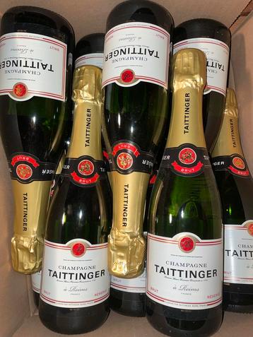 10x Taittinget Brut Champagne halfjes. beschikbaar voor biedingen