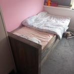 Houten eenpersoonsbed, Ophalen, Gebruikt, 90 cm, Eenpersoons