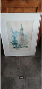 Onze lieve vrouwetoren Amersfoort Lange Jan, Ophalen, 50 tot 75 cm, Zo goed als nieuw, Schilderij