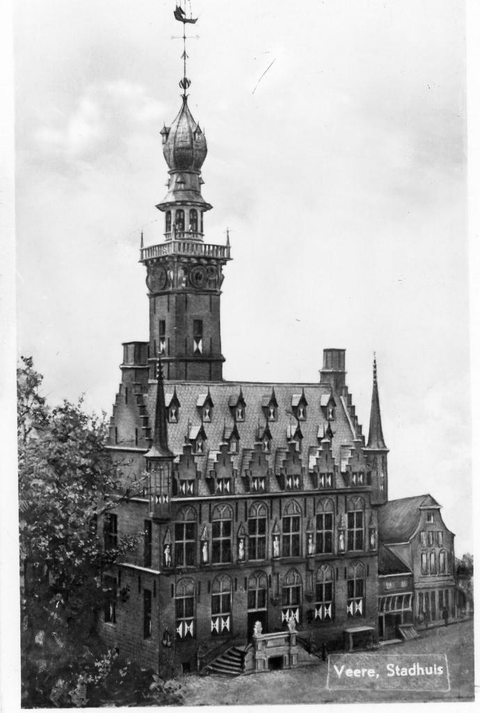 VEERE Stadhuis, Verzamelen, Ansichtkaarten | Nederland, Ongelopen, Zeeland, 1940 tot 1960, Verzenden