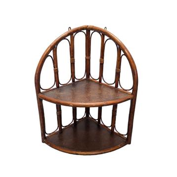 Vintage Rotan wandhoek etagere beschikbaar voor biedingen