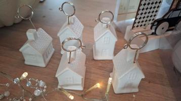 Kerst huisjes kaartjes houders beschikbaar voor biedingen