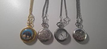 4x zakhorloge met ketting beschikbaar voor biedingen