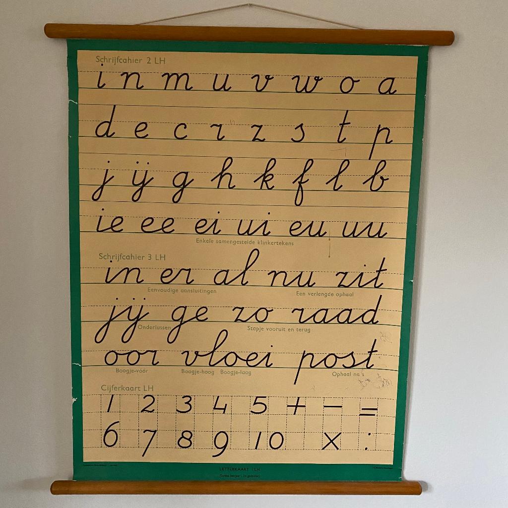 Letterkaart 1LH, Antiek en Kunst, Antiek | Schoolplaten, Ophalen of Verzenden, Overige thema's