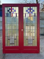 Set openslaande glas in lood deuren 207x56cm., Ophalen