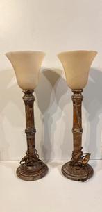 Alabastros Alvero tafellampen set, Huis en Inrichting, Overige materialen, 50 tot 75 cm, Vintage, Ophalen of Verzenden