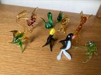 9 vintage miniatuur dieren ongeveer 5-7 cm glas uit italie, Antiek en Kunst, Antiek | Glas en Kristal, Ophalen of Verzenden