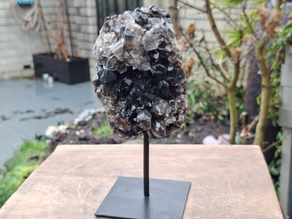 Rookkwarts op standaard no 10, Ophalen of Verzenden, Mineraal