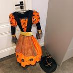 Heksenjurk, oranje met goed, maat 140-146, Ophalen of Verzenden, Gebruikt, 134 t/m 140, Meisje