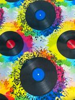 Retro stof voor placemats maken koopje collecte item, Ophalen of Verzenden, Zo goed als nieuw, Rond