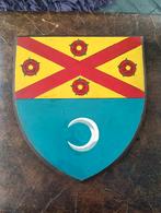 Houten Wapenschild Handgeschilderd - Heraldiek Decoratie, Antiek en Kunst, Ophalen of Verzenden