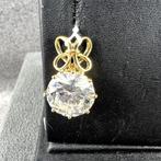 Gouden hanger | 14K | 3,6gr | ronde zirkonia | 394874, Overige voorstellingen, Ophalen of Verzenden, Zo goed als nieuw, Goud