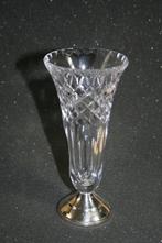Kristallen vaas op zilveren voet zilver, Ophalen of Verzenden, Zilver