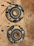 Delfs blauwe kaarsenhouders, Antiek en Kunst, Antiek | Kandelaars, Ophalen of Verzenden, Keramiek of Aardewerk