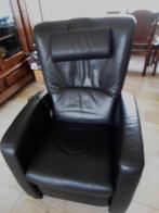 lederen elektrische relaxfauteuil met afneembaar hoofdkussen, Huis en Inrichting, Fauteuils, Ophalen, Gebruikt, 50 tot 75 cm, Leer