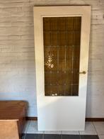Kamerdeur met glas in lood, Doe-het-zelf en Verbouw, Deuren en Horren, 80 tot 100 cm, Binnendeur, Ophalen of Verzenden, 200 tot 215 cm