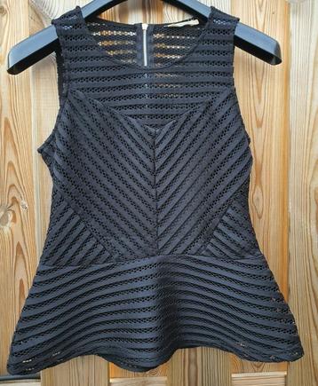 Zwarte Peplum Top met Kant van Drôle de Copine Paris Maat L  beschikbaar voor biedingen