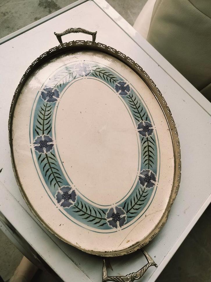 Vintage Dienblad met Bloemenmotief, Antiek en Kunst, Antiek | Overige Antiek, Ophalen