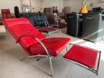 Rood leren IP Design relaxfauteuil, Design, Leer, Ophalen of Verzenden, 75 tot 100 cm