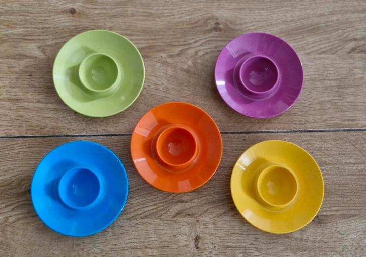 Vijf Mepal eierdopjes, Huis en Inrichting, Keuken | Tupperware, Zo goed als nieuw, Overige typen, Ophalen of Verzenden