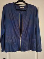 Magna blauw leatherlook jasje 52-54, Kleding | Dames, Grote Maten, Ophalen of Verzenden, Zo goed als nieuw, Blauw, Jasje of Colbert