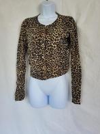 Leuk luipaardprint vest 50% wol 50% cashmere mt S merk FFC, Bruin, ., Ophalen of Verzenden, Zo goed als nieuw