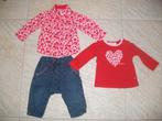 Noppies set spijkerbroek + longsleeve + blouse ZGAN maat 68, Kinderen en Baby's, Babykleding | Maat 68, Meisje, Ophalen of Verzenden