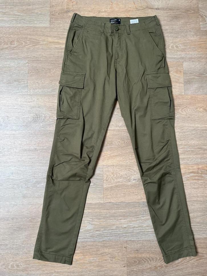 JACK JONES CARGO Broek maat W 32 L 36 Olijfgroen, Kleding | Heren, Broeken en Pantalons, Zo goed als nieuw, Overige maten, Groen