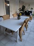 Mooie grote Witte Ikea Eettafel, Huis en Inrichting, Tafels | Eettafels, Ophalen, Gebruikt, 100 tot 150 cm, Eikenhout