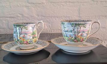 Royal Albert "silver birch" dame en heer kop en schotel izgs beschikbaar voor biedingen
