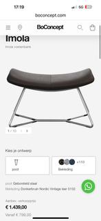 Boconcept Imola voetenbank zwart, Ophalen of Verzenden, Zo goed als nieuw, Rechthoekig, Leer
