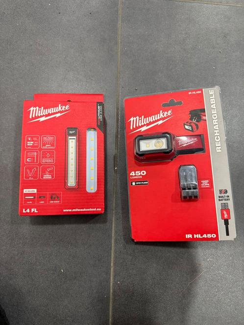 Milwaukee hoofdlamp zaklamp alle nieuw, Caravans en Kamperen, Zaklampen, Nieuw, Ophalen of Verzenden