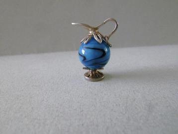 Oude bedel zilver Waterkan Koffiekan Murano glas beschikbaar voor biedingen