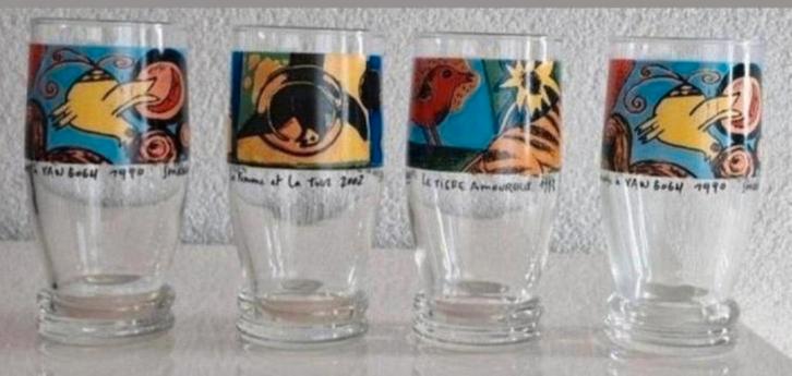 Vier Glazen Corneille, Verzamelen, Glas en Borrelglaasjes, Zo goed als nieuw, Frisdrankglas, Ophalen of Verzenden