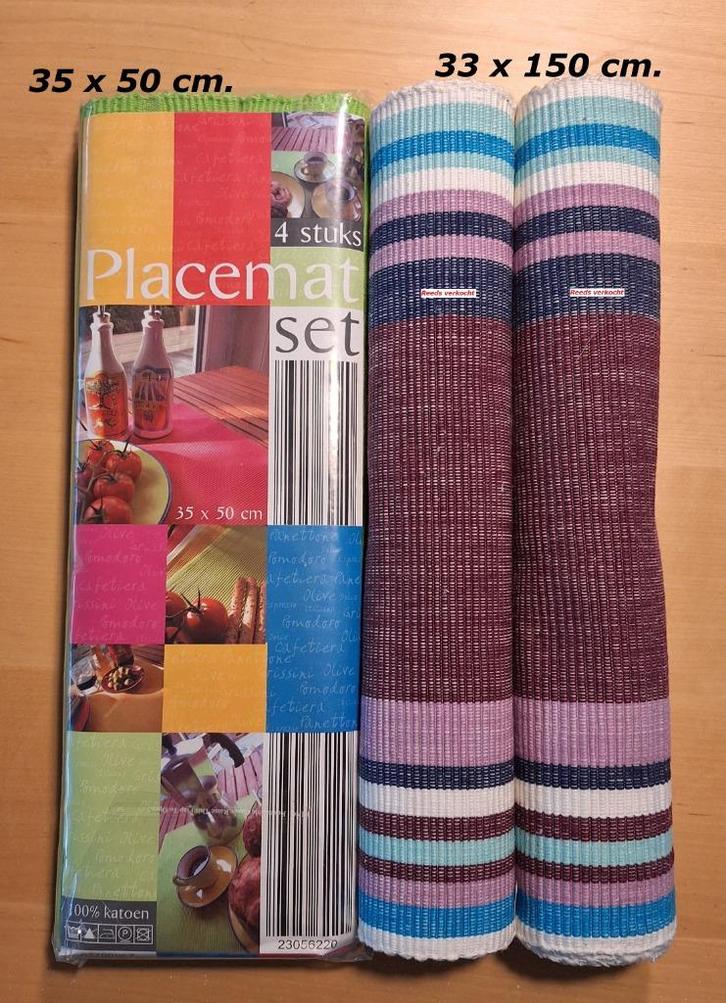 Vier nieuwe felgroene katoenen placemats (35 x 50 cm)., Huis en Inrichting, Keuken | Textiel, Nieuw, Placemat, Groen, Ophalen of Verzenden