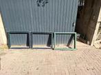Hardhout kozijnen 1 nieuw,2 gebruikt, Doe-het-zelf en Verbouw, Kozijnen en Schuifpuien, Raamkozijn, Zo goed als nieuw, Inclusief glas