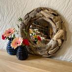 Spiegel - driftwood/ drijfhout lijst - 40 cm- TTM Wonen, Huis en Inrichting, Woonaccessoires | Spiegels, Minder dan 50 cm, Www.ttmwonen.nl