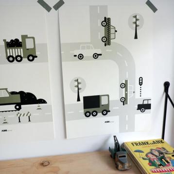 Kinderposter Poster Auto's Olijf A3 ANNIdesign beschikbaar voor biedingen