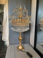 Swarovski Tafellamp lamp - kristal glas met bladgoud, dimmer, Ophalen, Zo goed als nieuw, Glas, 50 tot 75 cm