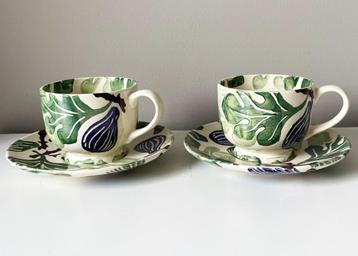 2 Kop en Schotels, Emma Bridgewater, "Vijg" , "Fig"  beschikbaar voor biedingen
