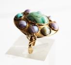 Vintage gouden ring met edelstenen, Ophalen of Verzenden, Zo goed als nieuw, ., Dame of Heer